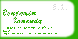 benjamin komenda business card